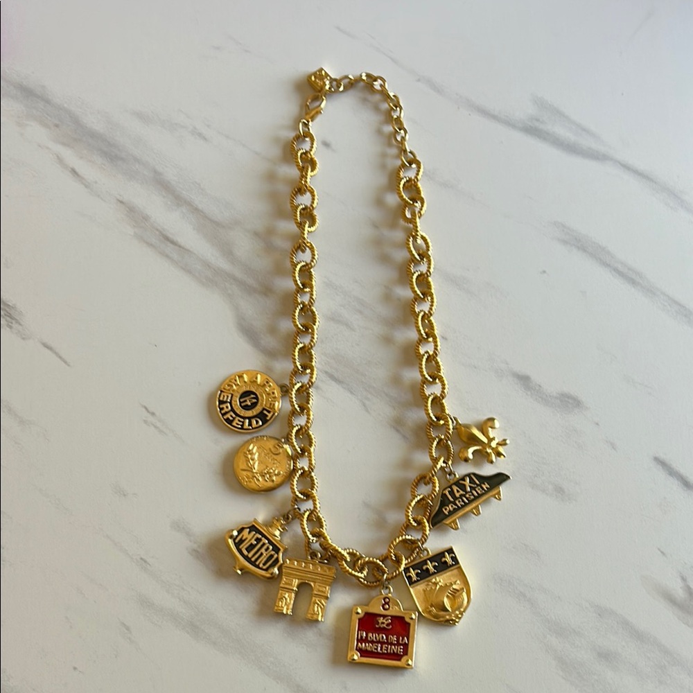 Karl Lagerfeld Vintage Gold Charm Necklace